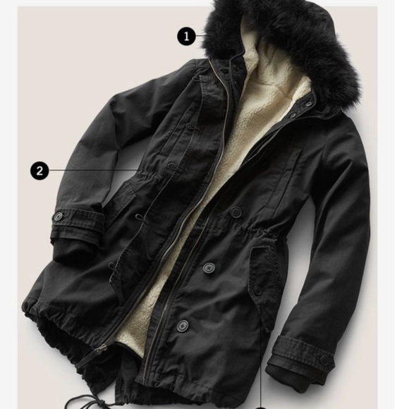 GAP 2-In-1 Hooded Parka Winter Coat Black NWT - Picture 2 of 7